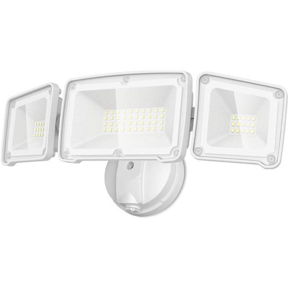 3500LM LED Security Light Outdoor, 35W Outdoor Flood Light3 Head Exterior Light